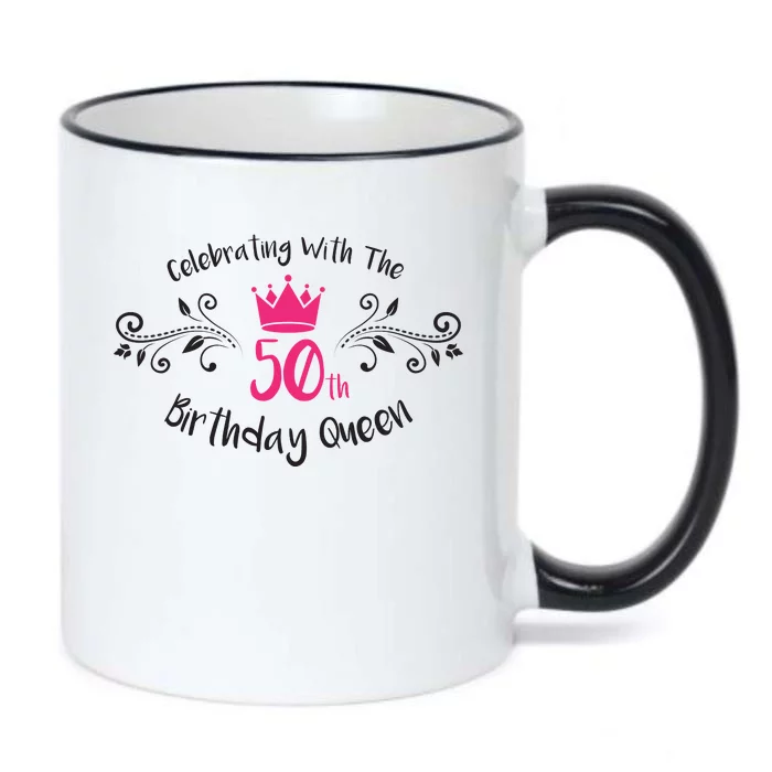 Celebrating With The 50th Birthday Queen Black Color Changing Mug