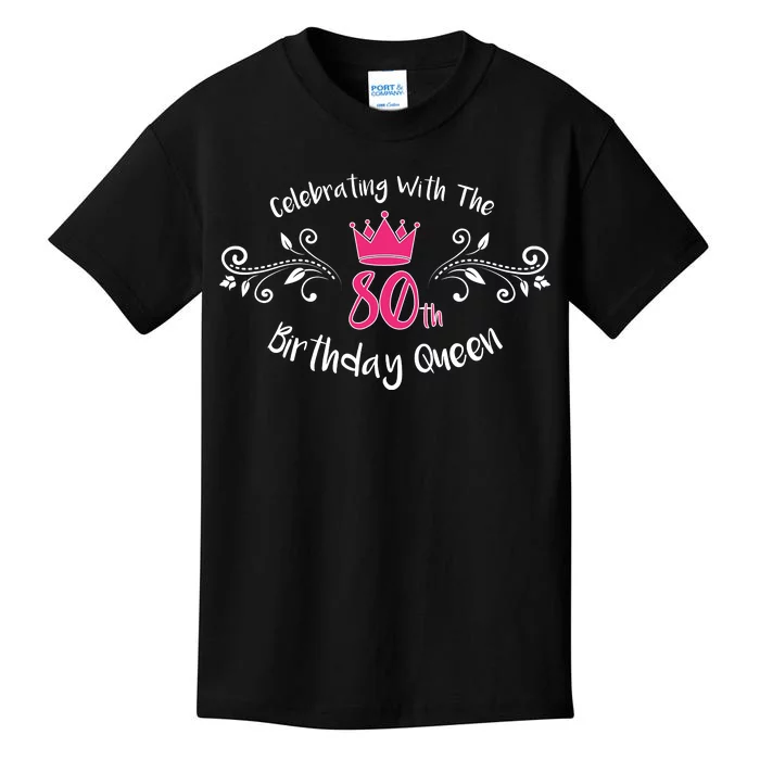 Celebrating With The 80th Birthday Queen Kids T-Shirt