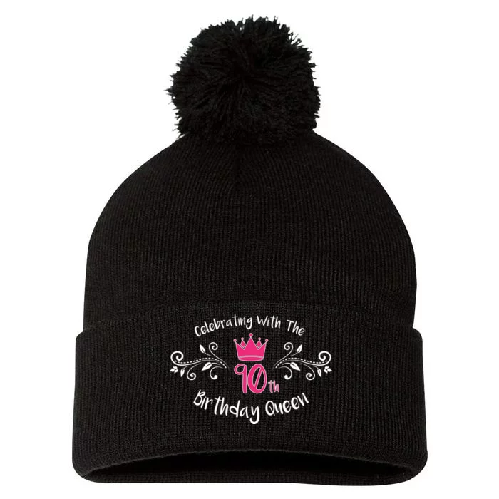 Celebrating With The 90th Birthday Queen Pom Pom 12in Knit Beanie