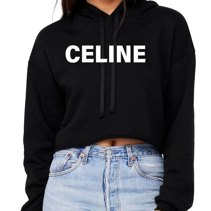 Celine Name Imprint Crop Top Hoodie