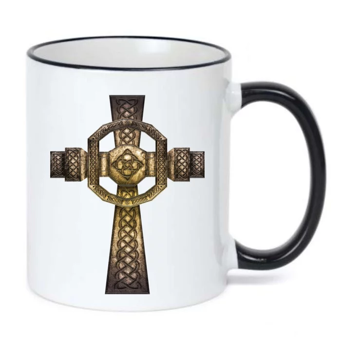 Celtic Irish Cross Black Color Changing Mug