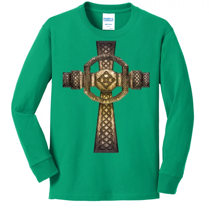 Celtic Irish Cross Kids Long Sleeve Shirt