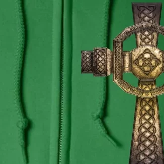 Celtic Irish Cross Full Zip Hoodie