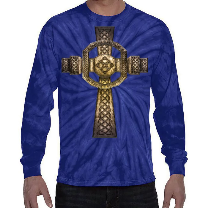 Celtic Irish Cross Tie-Dye Long Sleeve Shirt