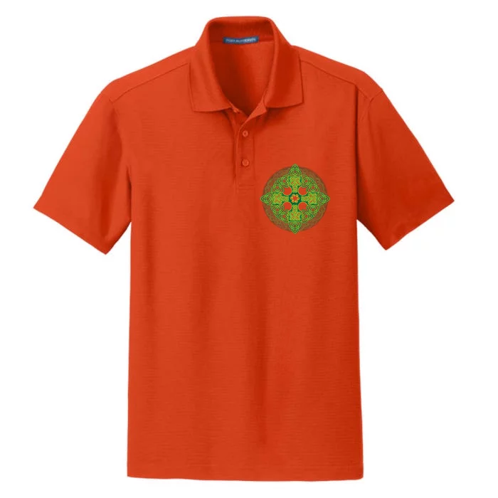 Celtic Knot Cross St. Patrick's Day Dry Zone Grid Performance Polo