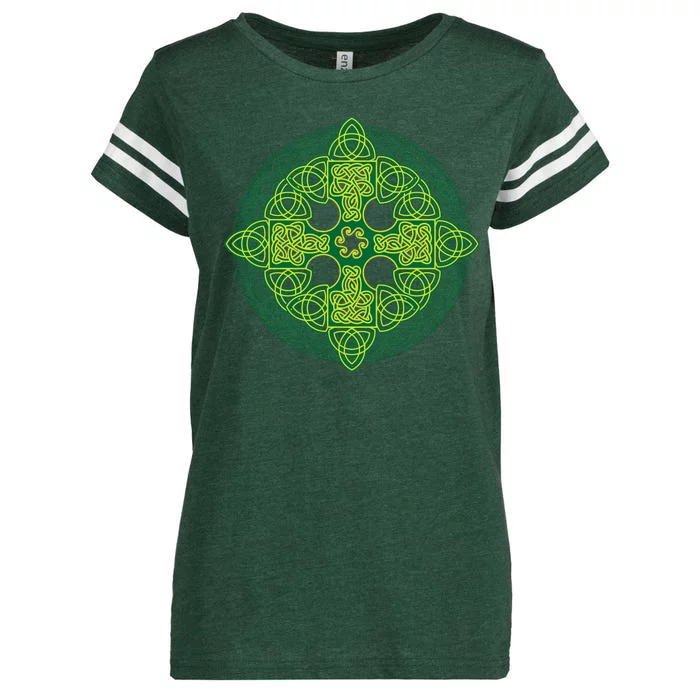 Celtic Knot Cross St. Patrick's Day Enza Ladies Jersey Football T-Shirt