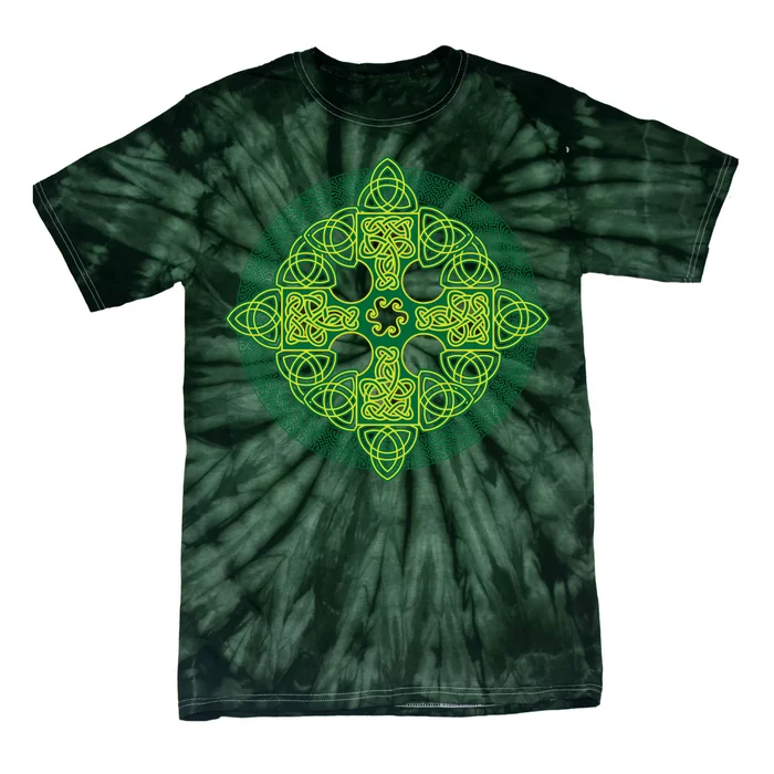 Celtic Knot Cross St. Patrick's Day Tie-Dye T-Shirt