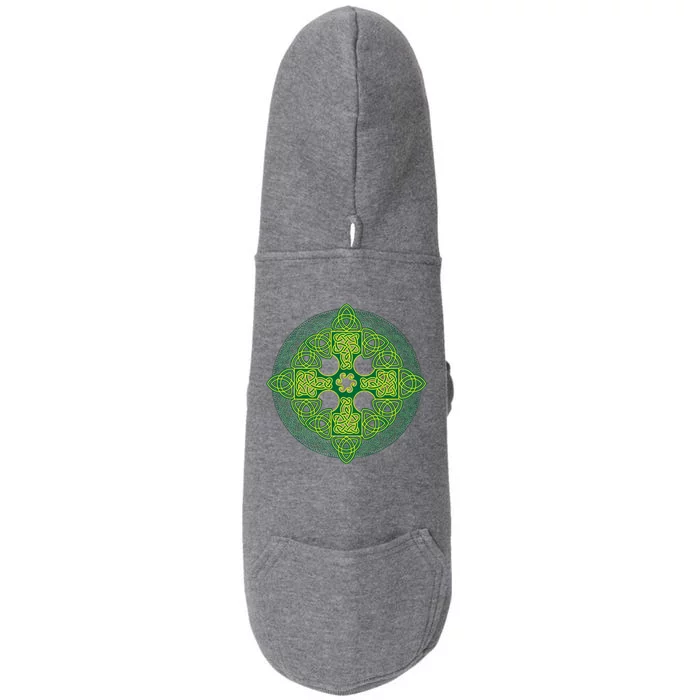 Celtic Knot Cross St. Patrick's Day Doggie 3-End Fleece Hoodie