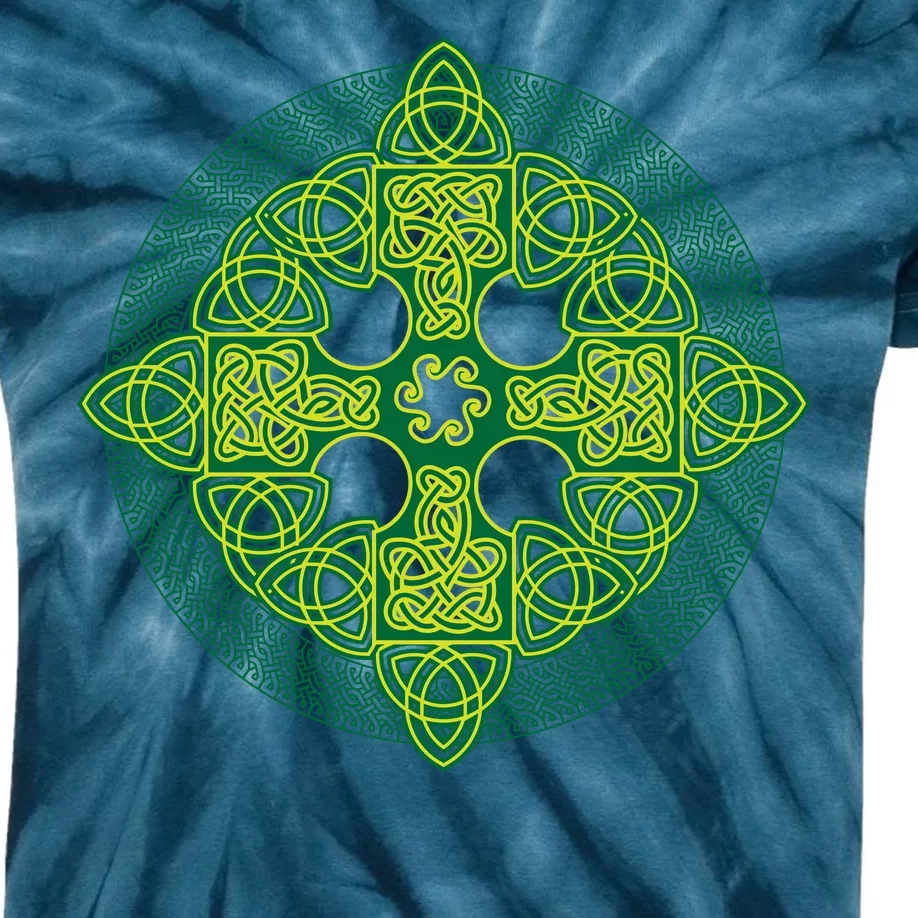 Celtic Knot Cross St. Patrick's Day Kids Tie-Dye T-Shirt