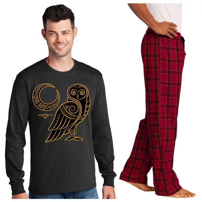 Celtic Knot Moon Owl Long Sleeve Pajama Set