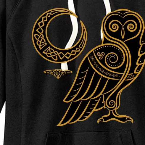 Celtic Knot Moon Owl Women's Fleece Hoodie