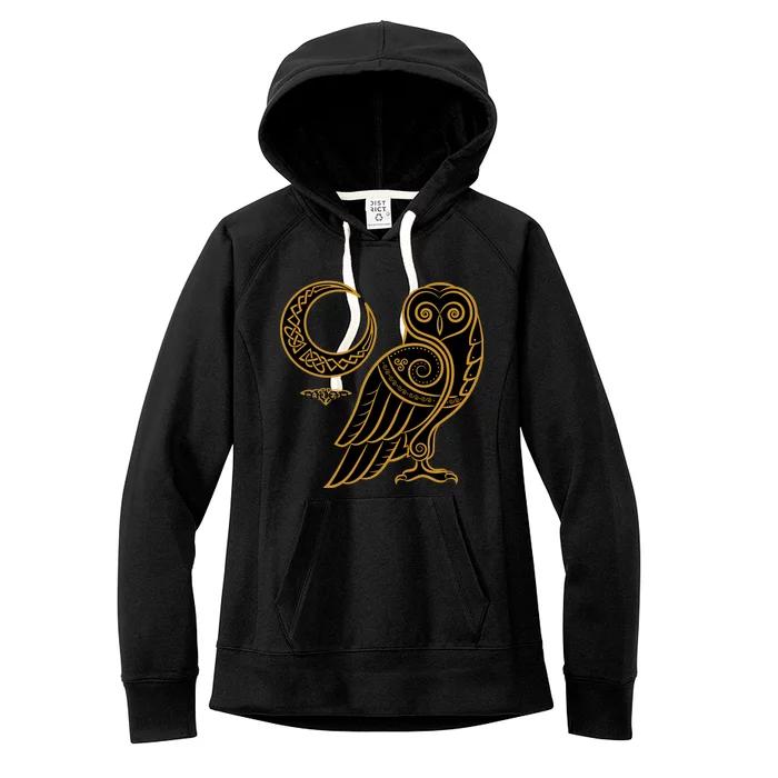 Celtic Knot Moon Owl Women's Fleece Hoodie