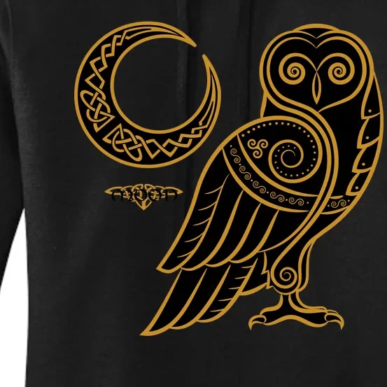 Celtic Knot Moon Owl Women's Pullover Hoodie