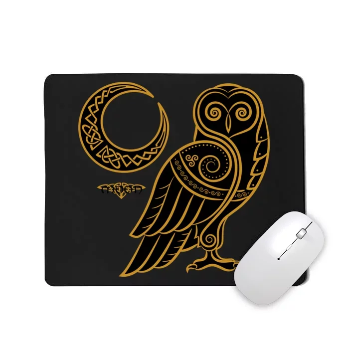 Celtic Knot Moon Owl Mousepad