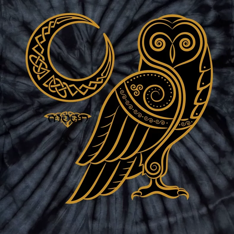 Celtic Knot Moon Owl Tie-Dye T-Shirt