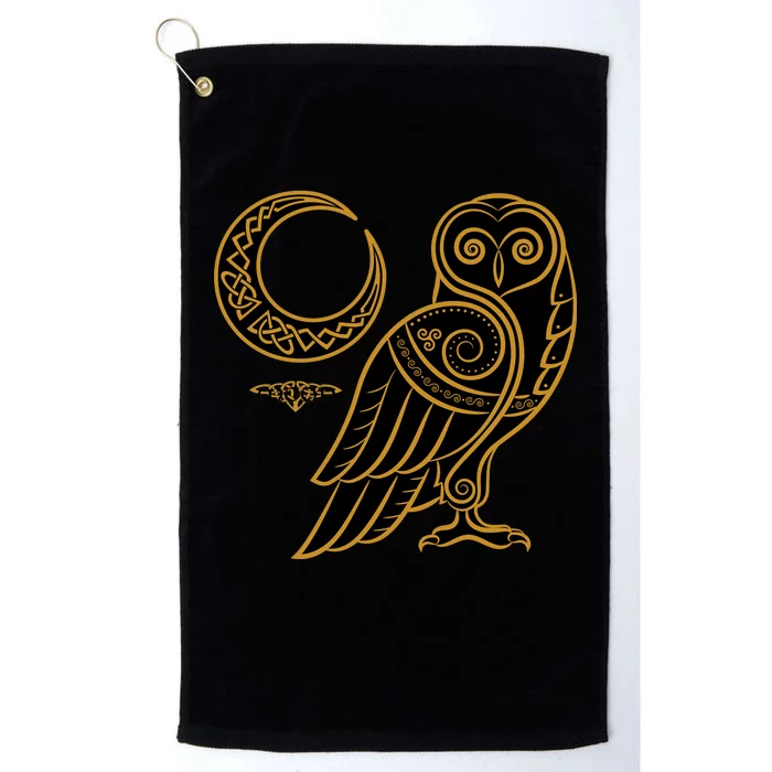 Celtic Knot Moon Owl Platinum Collection Golf Towel