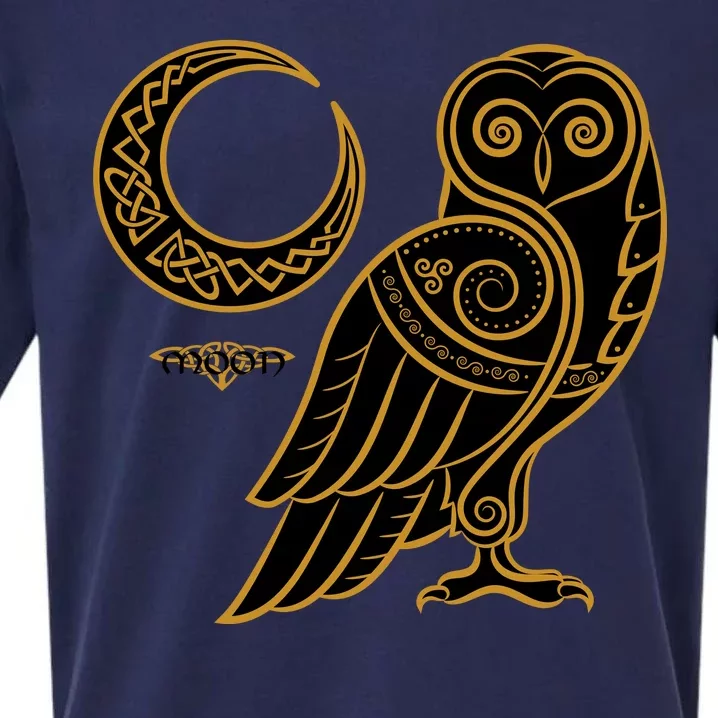 Celtic Knot Moon Owl Sueded Cloud Jersey T-Shirt