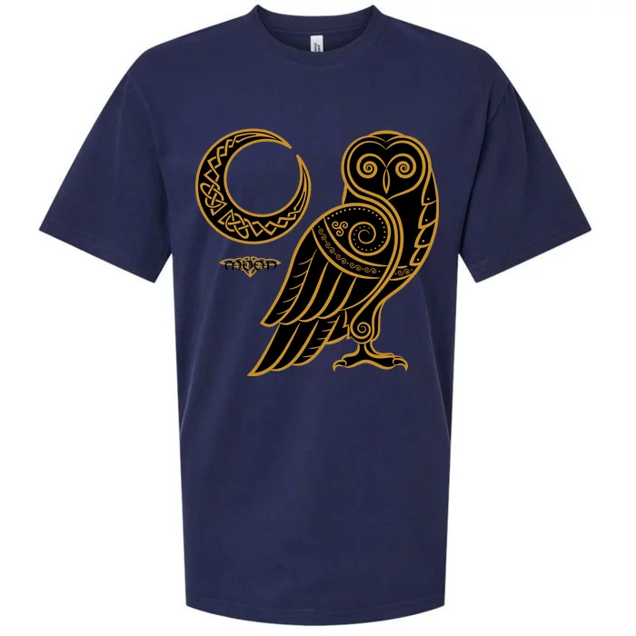 Celtic Knot Moon Owl Sueded Cloud Jersey T-Shirt