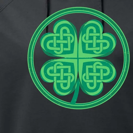 Celtic Pattern Shamrock Clover St Patrick's Day Performance Fleece Hoodie