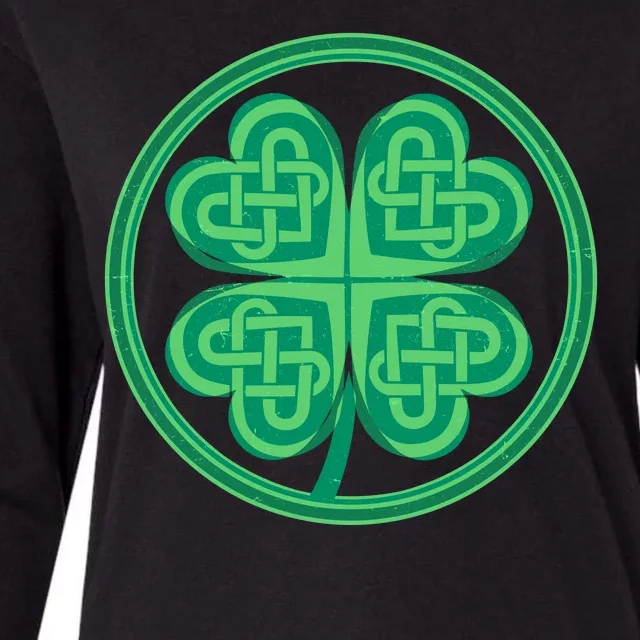 Celtic Pattern Shamrock Clover St Patrick's Day Womens Cotton Relaxed Long Sleeve T-Shirt