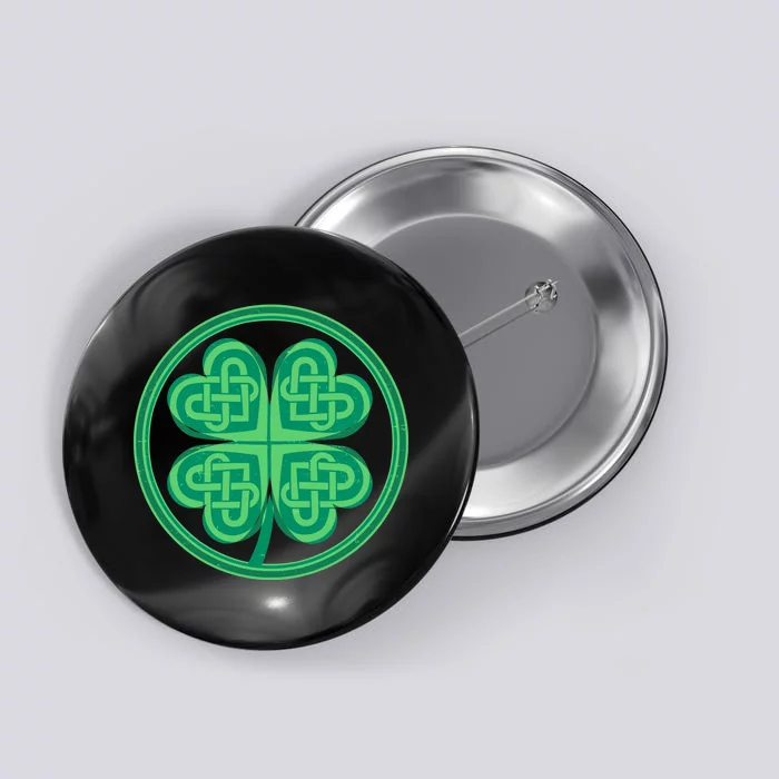 Celtic Pattern Shamrock Clover St Patrick's Day Button