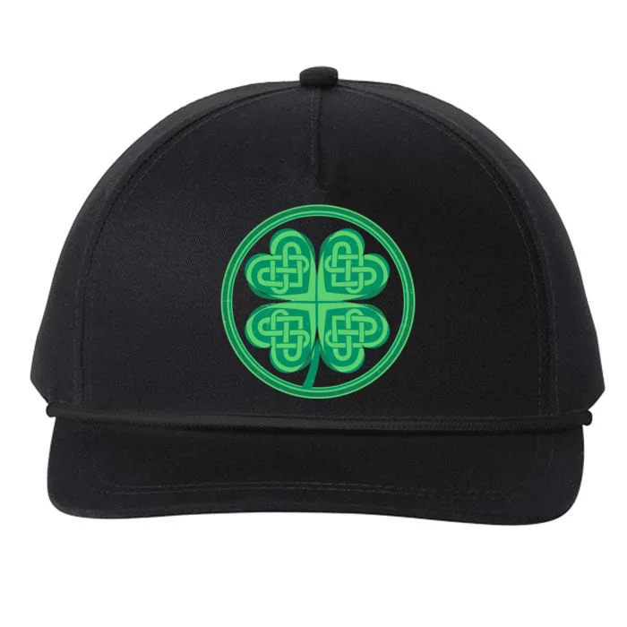 Celtic Pattern Shamrock Clover St Patrick's Day Snapback Five-Panel Rope Hat