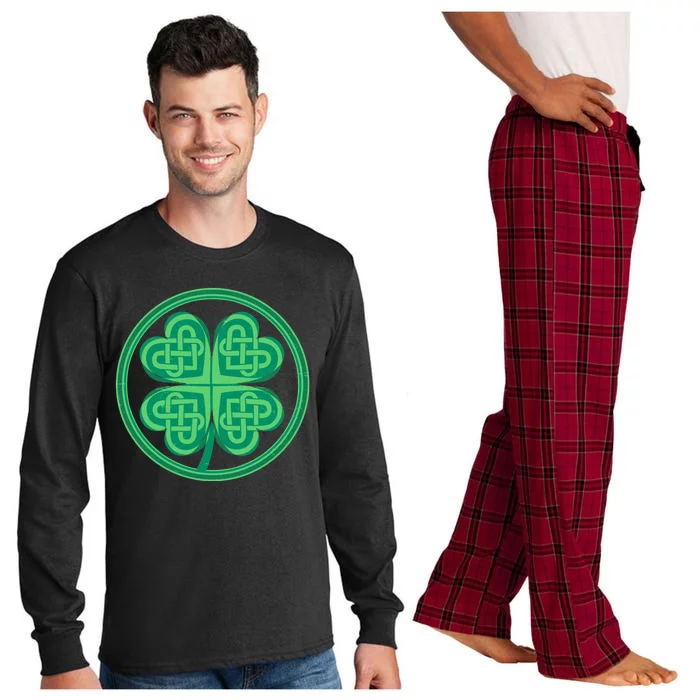 Celtic Pattern Shamrock Clover St Patrick's Day Long Sleeve Pajama Set