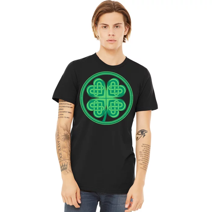 Celtic Pattern Shamrock Clover St Patrick's Day Premium T-Shirt