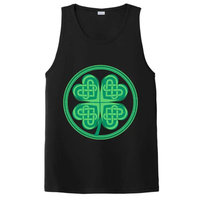 Celtic Pattern Shamrock Clover St Patrick's Day Performance Tank