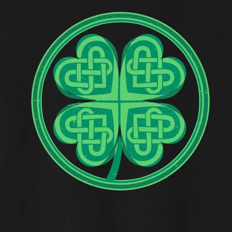 Celtic Pattern Shamrock Clover St Patrick's Day Women's Crop Top Tee