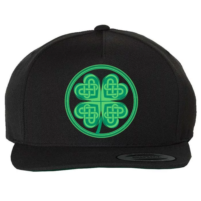 Celtic Pattern Shamrock Clover St Patrick's Day Wool Snapback Cap