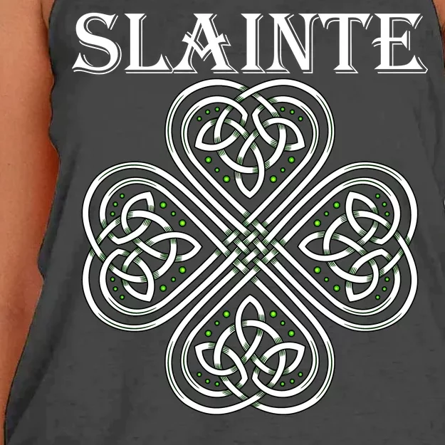 Celtic Slainte - Cheers Good Health From Ireland Women's Knotted Racerback Tank