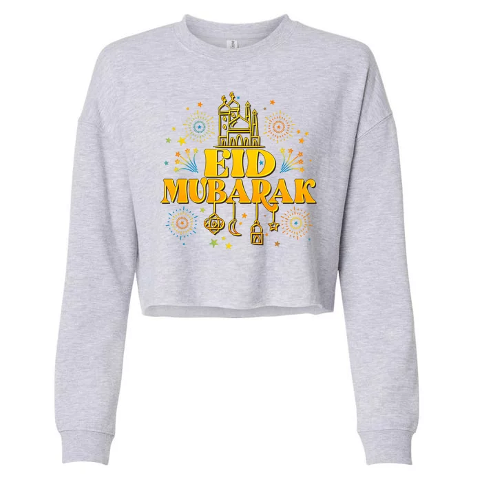 Celebrate EID MUBARAK Cropped Pullover Crew