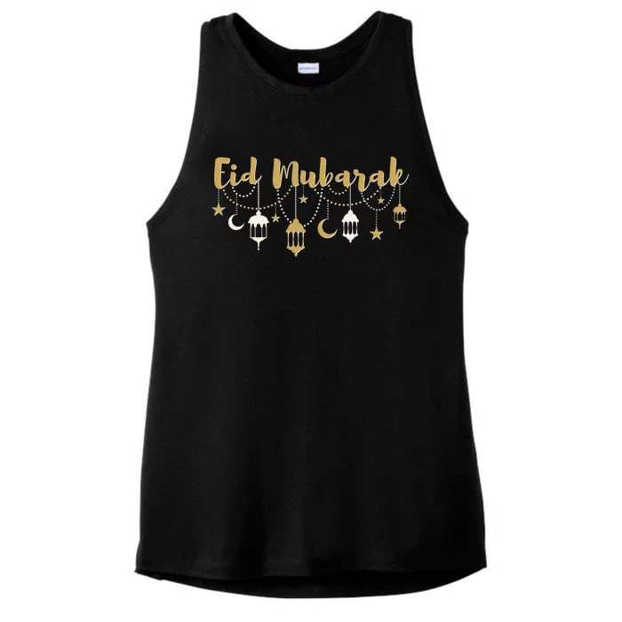 Celebrate Eid Mubarak Festival Ladies Tri-Blend Wicking Tank