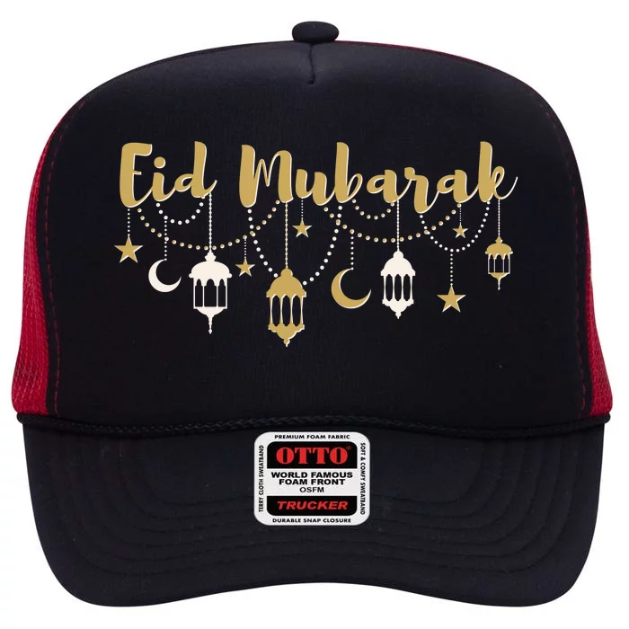 Celebrate Eid Mubarak Festival High Crown Mesh Trucker Hat