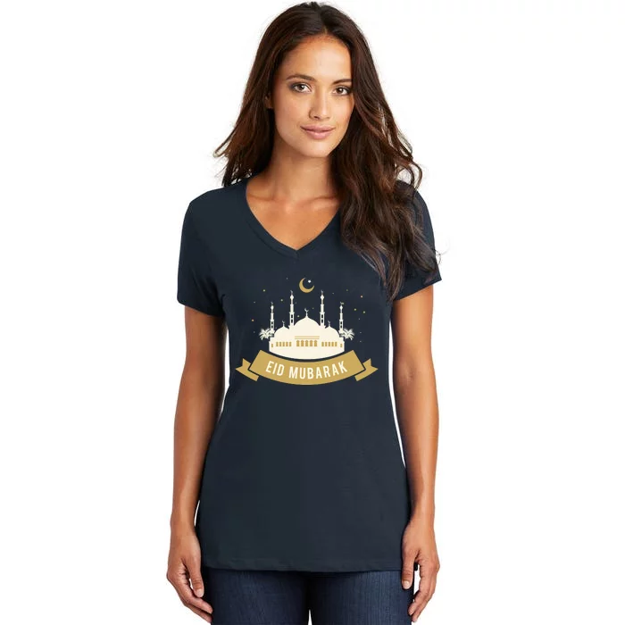 Celebrate EID MUBARAK Festival Women's V-Neck T-Shirt