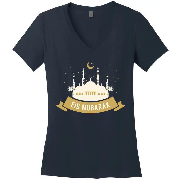 Celebrate EID MUBARAK Festival Women's V-Neck T-Shirt