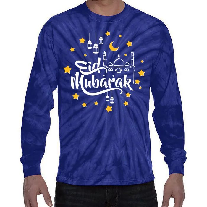 Celebrate Eid Mubarak Tie-Dye Long Sleeve Shirt