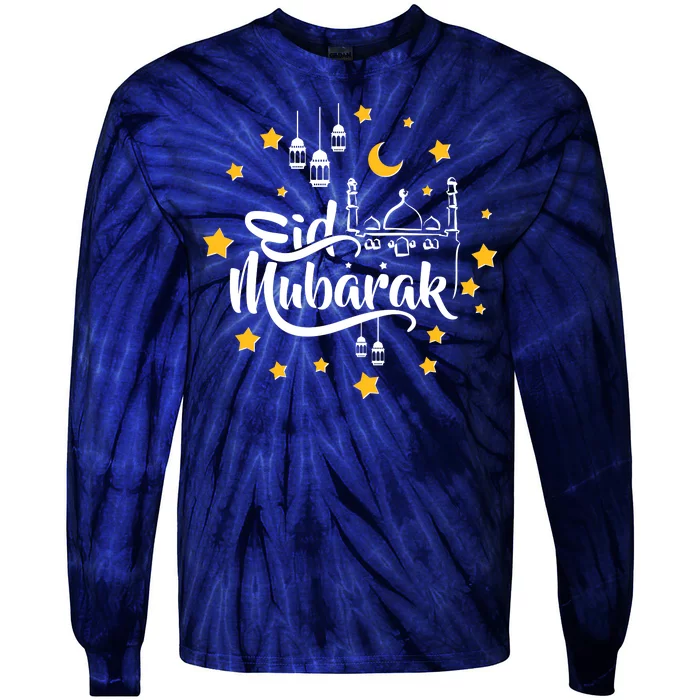 Celebrate Eid Mubarak Tie-Dye Long Sleeve Shirt