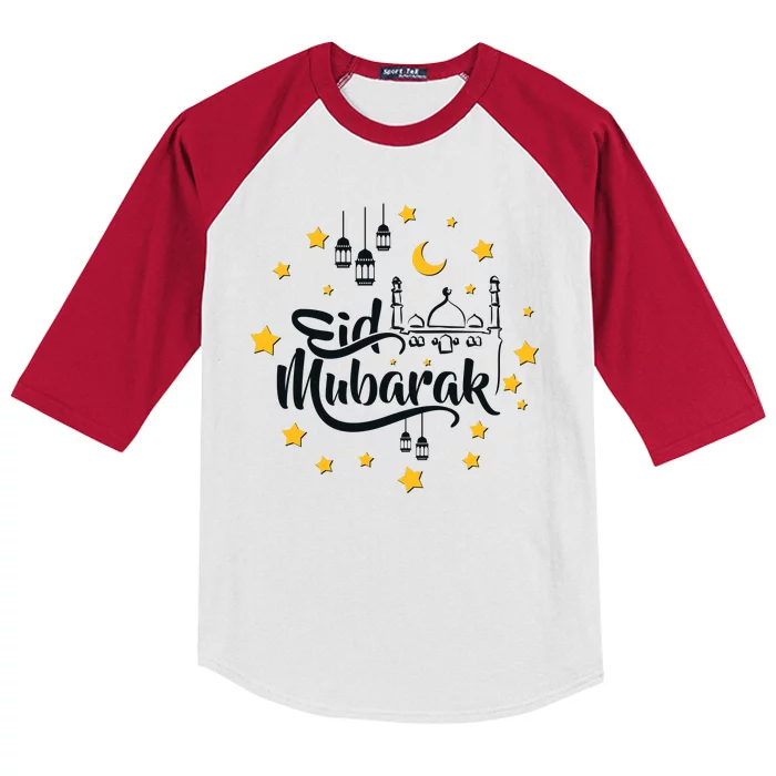 Celebrate Eid Mubarak Kids Colorblock Raglan Jersey