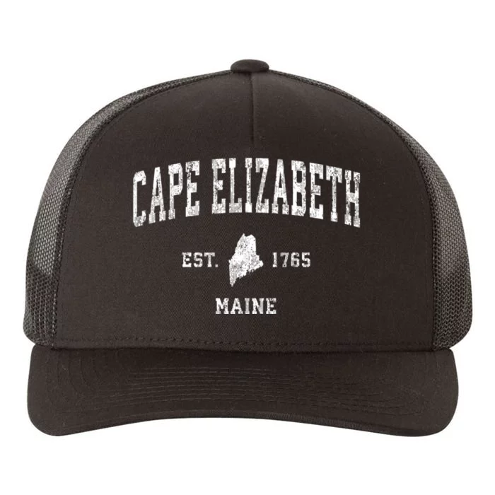 Cape Elizabeth Maine Me Vintage Athletic Sports Yupoong Adult 5-Panel Trucker Hat