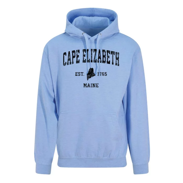 Cape Elizabeth Maine Me Vintage Athletic Sports Unisex Surf Hoodie