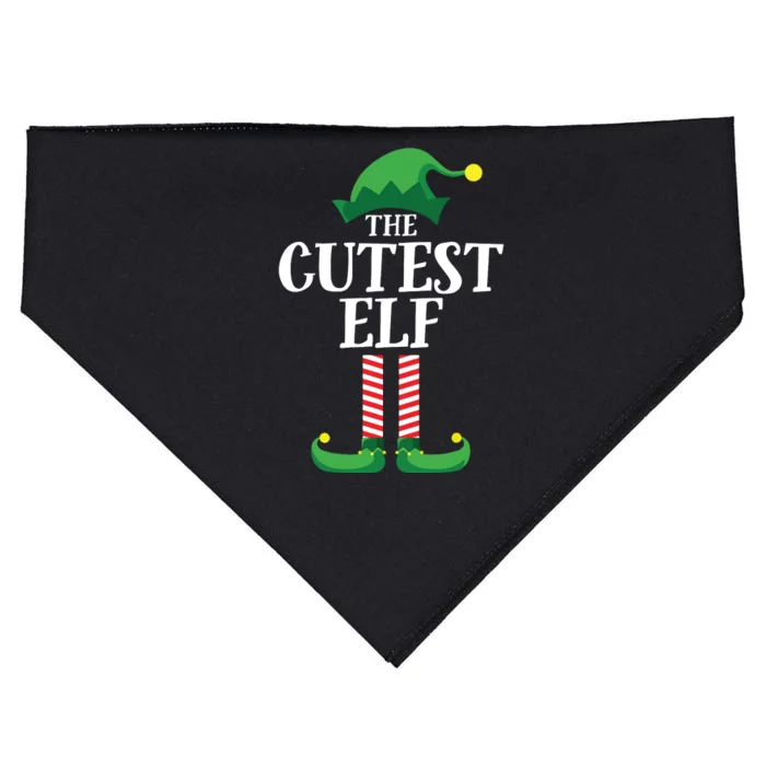 Cutest Elf Matching Family Group Christmas Party Elf USA-Made Doggie Bandana