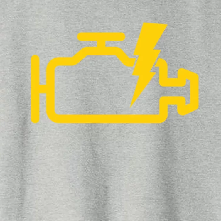 Check Engine Motor Light Idiot Light Funny Mechanic Great Gift Women's Crop Top Tee