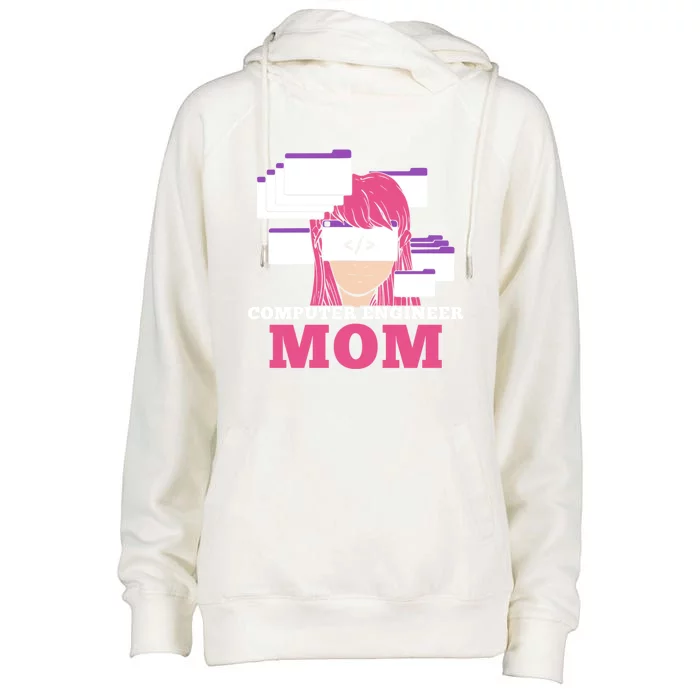 Computer Engineer Mom Coder Coding Programmer Programming Gift Womens Funnel Neck Pullover Hood