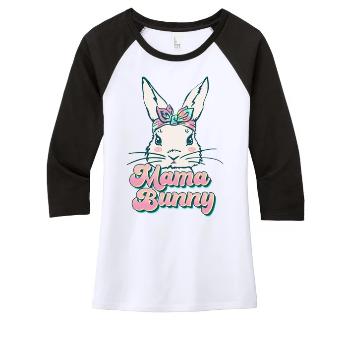 Cute Easter Mama Bunny Women's Tri-Blend 3/4-Sleeve Raglan Shirt