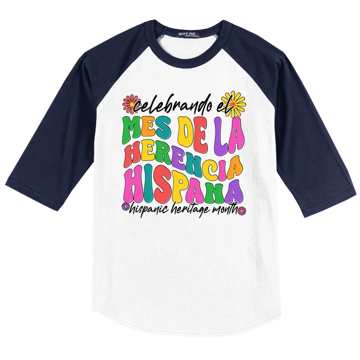 Celebrando EL Mes De La Herencia Hispana Hispanic Heritage Month Baseball Sleeve Shirt