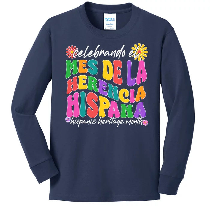 Celebrando EL Mes De La Herencia Hispana Hispanic Heritage Month Kids Long Sleeve Shirt