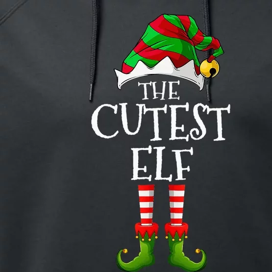 Cutest Elf Matching Family Group Christmas Party Elf Performance Fleece Hoodie