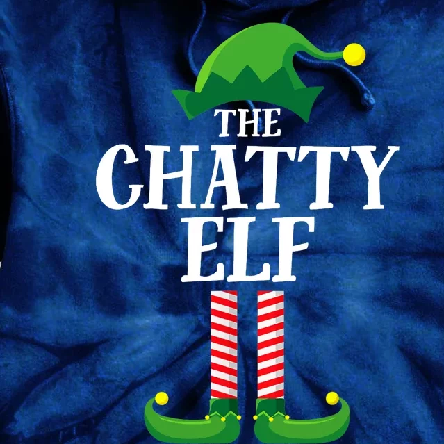 Chatty Elf Matching Family Group Christmas Party Funny Elf Tie Dye Hoodie